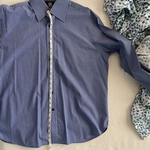 Victorinox Tailored Fit Button Down Shirt Blue Extra Large